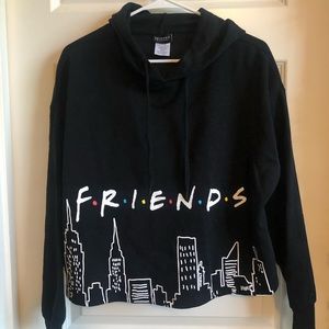 FRIENDS Cropped Black Hoodie